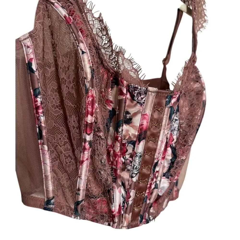 Victoria’s Secret Dream Angels Floral Lace Corset Top Women’s Sz. S-DD